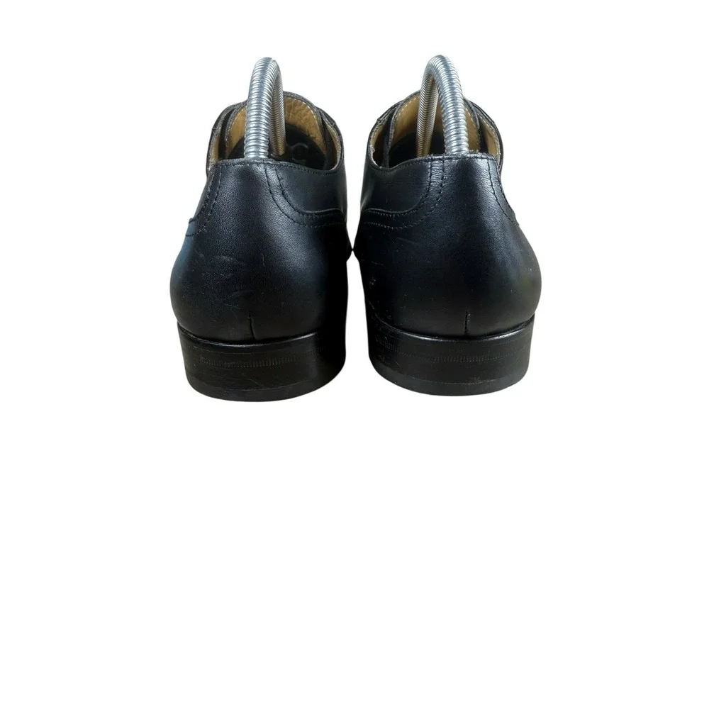 Barney's New York Dress Shoes 10.5 MBlack Leather Plain Toe Derby Made in Italy